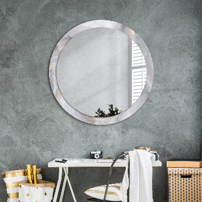 Miroir rond avec décoration Marbre abstrait