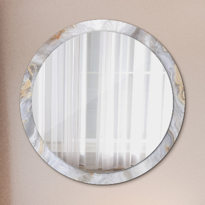 Miroir rond avec décoration Marbre abstrait