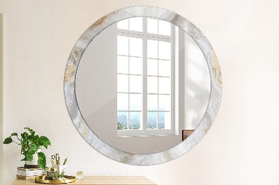 Miroir rond avec décoration Marbre abstrait