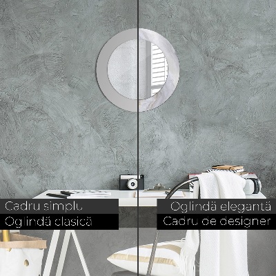 Miroir rond avec décoration Marbre abstrait