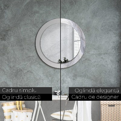 Miroir rond avec décoration Marbre abstrait