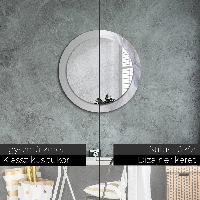Miroir rond avec décoration Marbre abstrait
