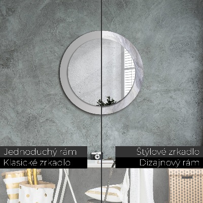 Miroir rond avec décoration Marbre abstrait