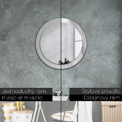 Miroir rond avec décoration Marbre abstrait