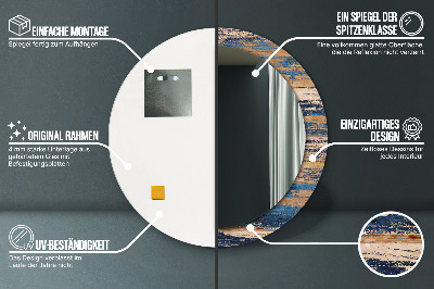 Miroir rond imprimé Bois abstrait