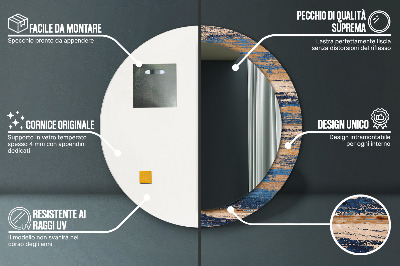 Miroir rond imprimé Bois abstrait