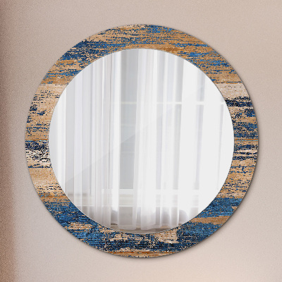 Miroir rond imprimé Bois abstrait