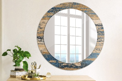 Miroir rond imprimé Bois abstrait