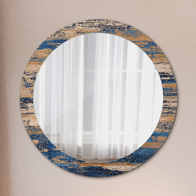 Miroir rond imprimé Bois abstrait