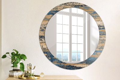 Miroir rond imprimé Bois abstrait