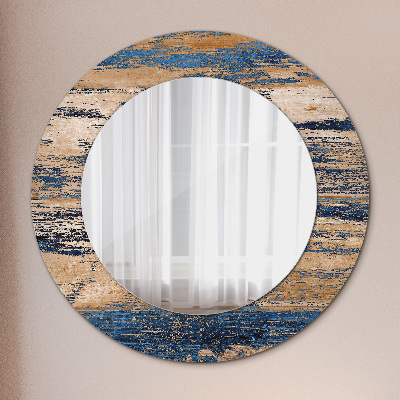 Miroir rond imprimé Bois abstrait