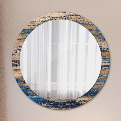 Miroir rond imprimé Bois abstrait