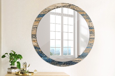 Miroir rond imprimé Bois abstrait