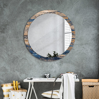 Miroir rond imprimé Bois abstrait