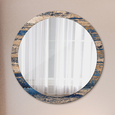 Miroir rond imprimé Bois abstrait