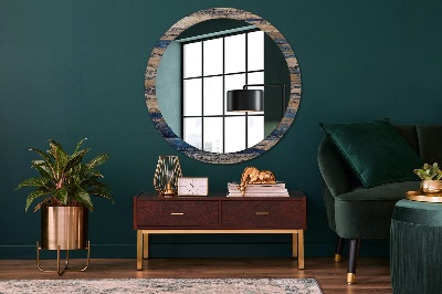 Miroir rond imprimé Bois abstrait