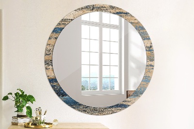 Miroir rond imprimé Bois abstrait