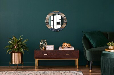 Miroir rond imprimé Bois abstrait
