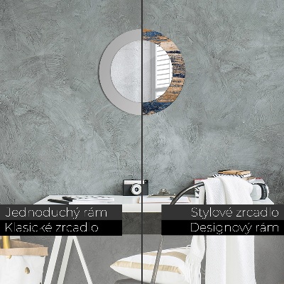 Miroir rond imprimé Bois abstrait