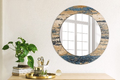 Miroir rond imprimé Bois abstrait