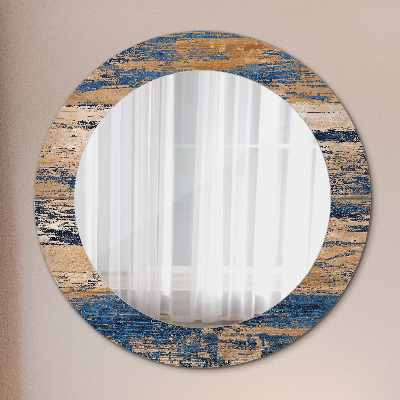 Miroir rond imprimé Bois abstrait