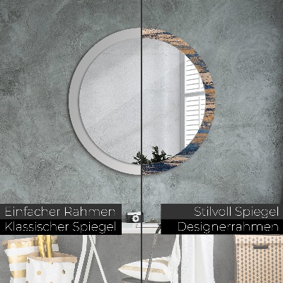 Miroir rond imprimé Bois abstrait