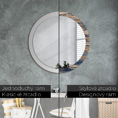 Miroir rond imprimé Bois abstrait