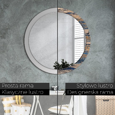 Miroir rond imprimé Bois abstrait
