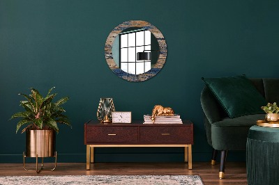 Miroir rond imprimé Bois abstrait