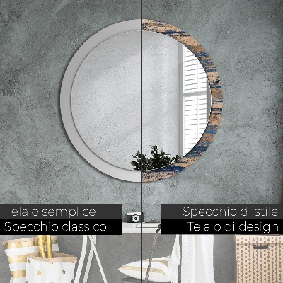 Miroir rond imprimé Bois abstrait