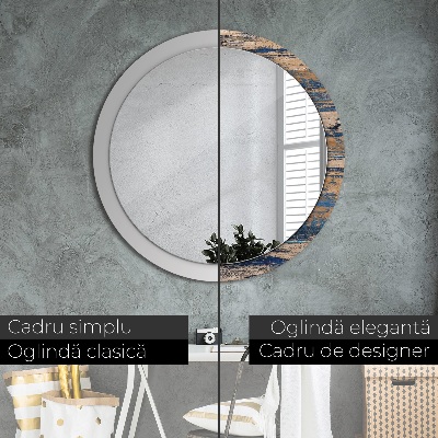 Miroir rond imprimé Bois abstrait