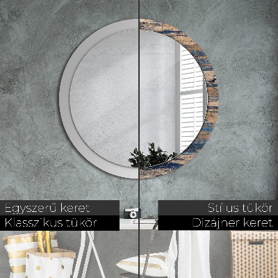 Miroir rond imprimé Bois abstrait