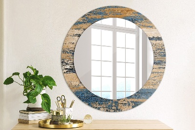 Miroir rond imprimé Bois abstrait