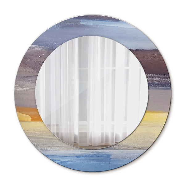 Miroir rond avec décoration Peinture abstraite