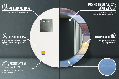 Miroir rond avec décoration Peinture abstraite