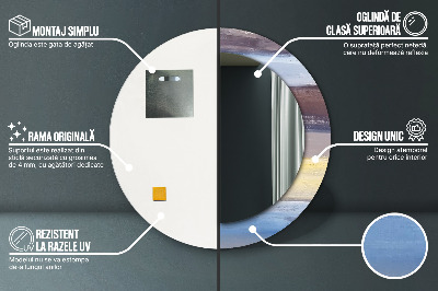 Miroir rond avec décoration Peinture abstraite