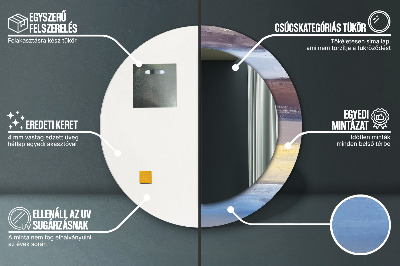 Miroir rond avec décoration Peinture abstraite