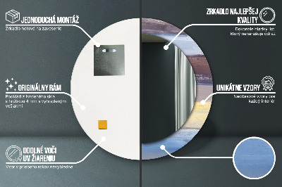 Miroir rond avec décoration Peinture abstraite