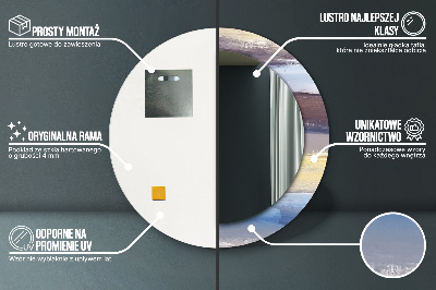Miroir rond avec décoration Peinture abstraite