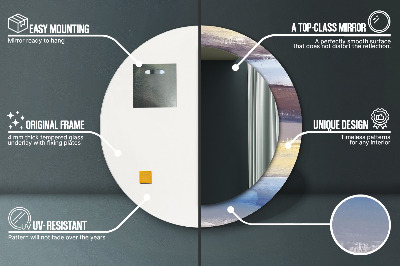 Miroir rond avec décoration Peinture abstraite