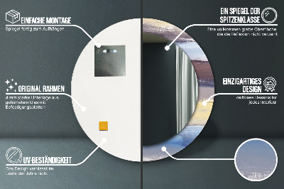 Miroir rond avec décoration Peinture abstraite