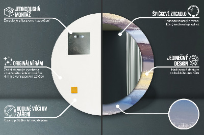 Miroir rond avec décoration Peinture abstraite