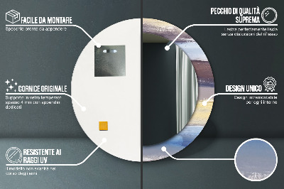Miroir rond avec décoration Peinture abstraite