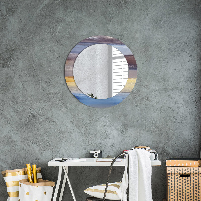 Miroir rond avec décoration Peinture abstraite