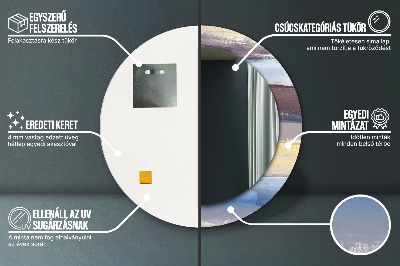 Miroir rond avec décoration Peinture abstraite