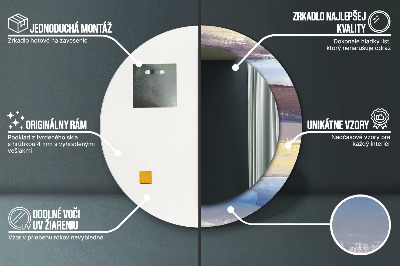 Miroir rond avec décoration Peinture abstraite