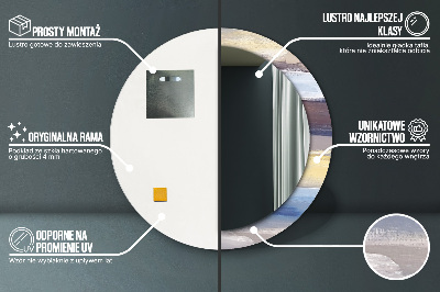 Miroir rond avec décoration Peinture abstraite