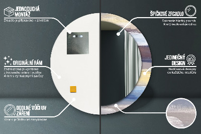 Miroir rond avec décoration Peinture abstraite