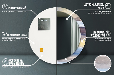 Miroir rond avec décoration Peinture abstraite