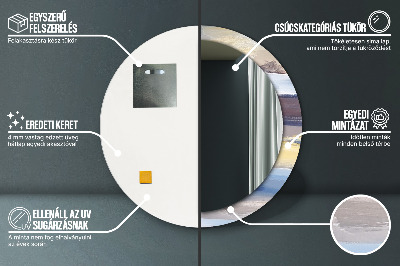 Miroir rond avec décoration Peinture abstraite
